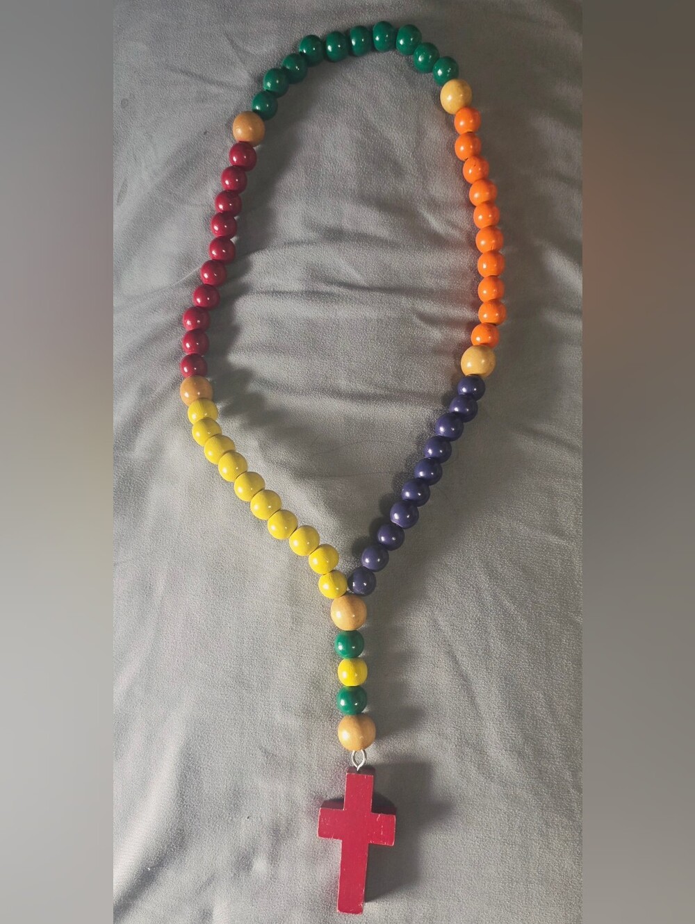 Large Wooden Children's Rainbow Rosary